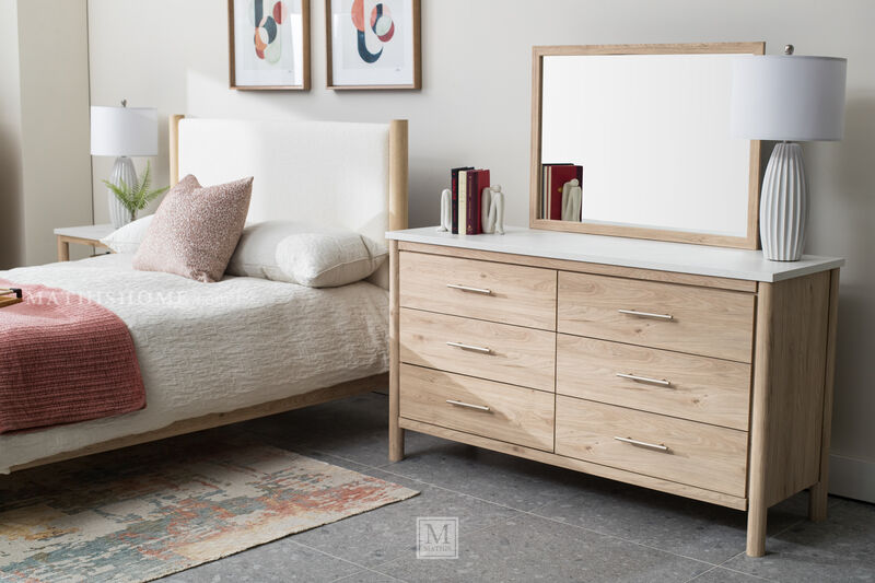 Cadmori Two-tone King Upholstered Panel Bed